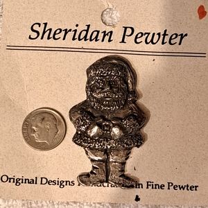 Sheridan pewter Santa Brooch